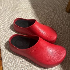 Red Birkenstock clogs size 39